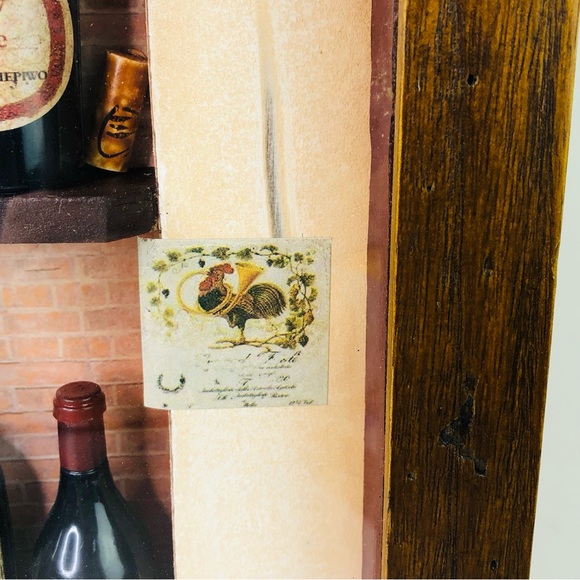 VTG 3D Wine Bottles Shadow Box Brick Shelve Counter Bar Wall Hanging Frame Decor - Picture 4 of 9